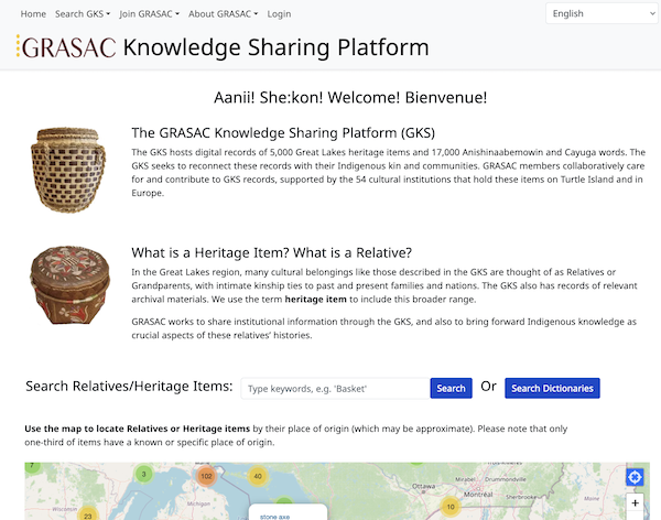 A screenshot of the GRASAC Knowledge Sharing Platform
