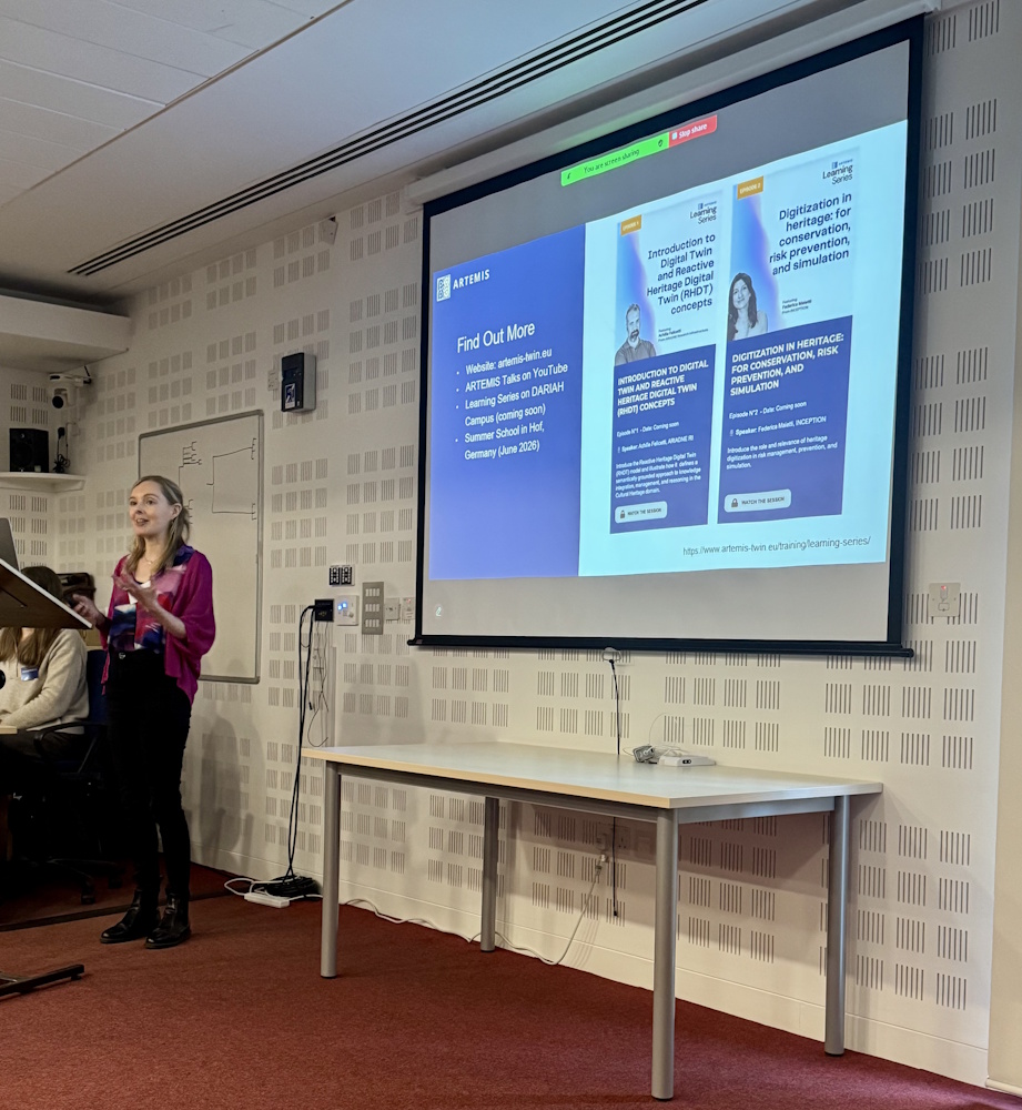 Image of Sarah Middle presenting the ARTEMIS project