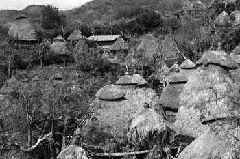 Konso: Village, Black and White Image