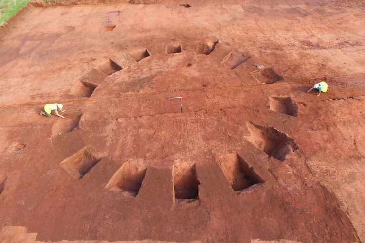 Northwest facing shot of ring ditch