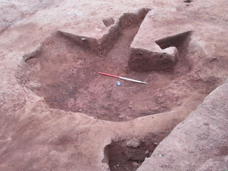 Thumbnail of S facing shot of pit 47030 post excavation