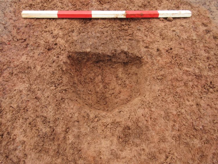 Thumbnail of W facing shot of posthole 47017