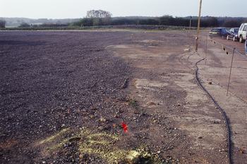 Pre-Ex site shots showing trench locations, obstructions and laid concrete