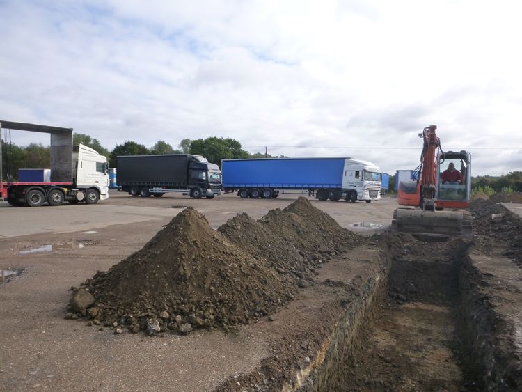 colchest3-264961: Digital Archive from an Archaeological Evaluation at Westrope Haulage Yard, Birdbrook, Essex, October 2016. Copyright:  Colchester Archaeological Trust