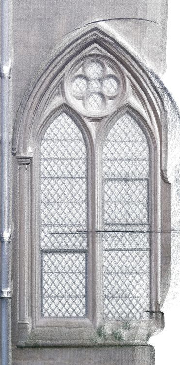 Thumbnail of Orthorectified image of point cloud showing external elevation of tracery in window S10.1.e (south transept) at Ely Cathedral in England (UK).