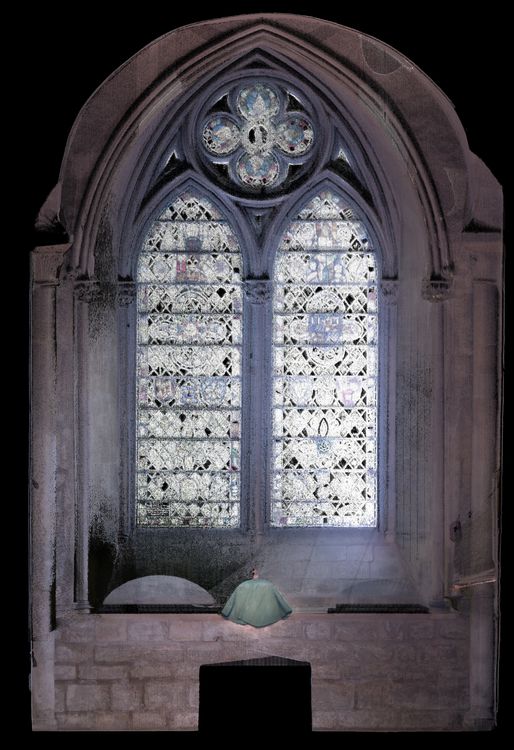 Thumbnail of Orthorectified image of point cloud showing internal section view of tracery in window S10.3.e (south transept) at Ely Cathedral in England (UK).