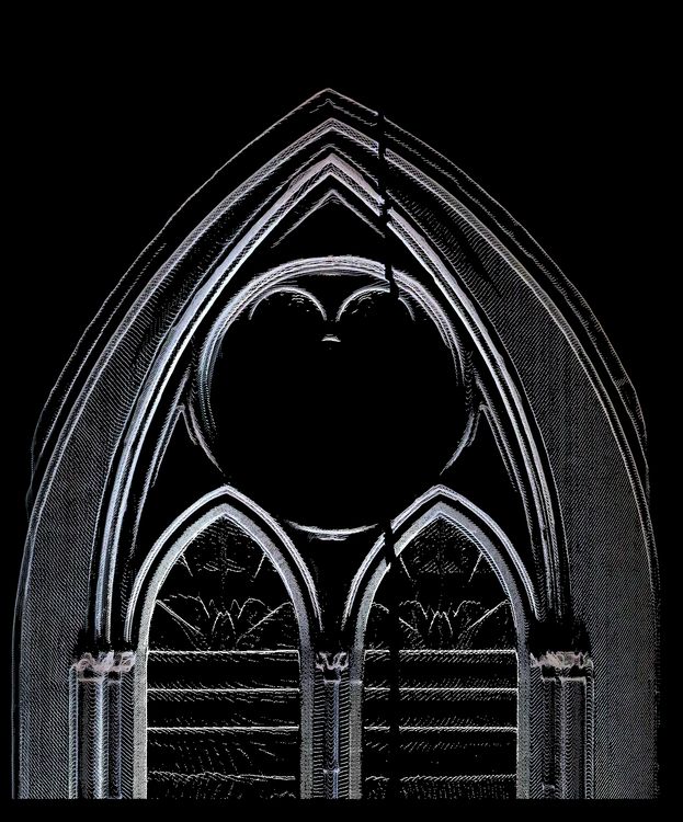Thumbnail of Orthorectified image of point cloud showing internal section view of tracery in window S6.1.e (south transept) at Westminster Abbey in England (UK).