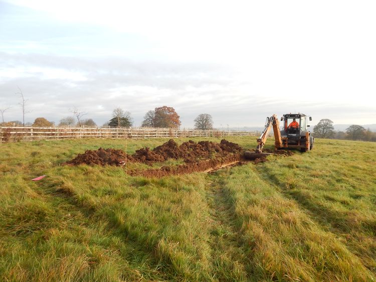 universi1-375188: Site Images from an Archaeological Evaluation at Goulden's View, Norton, Northamptonshire, November 2019. Copyright:  University of Leicester Archaeological Services