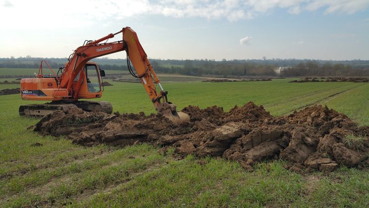 universi1-247328: Site Images from an Archaeological Field Evaluation at Eckland Lodge Farm, Desborough Road, Braybrooke, Northamptonshire, March 2016. Copyright:  University of Leicester Archaeological Services