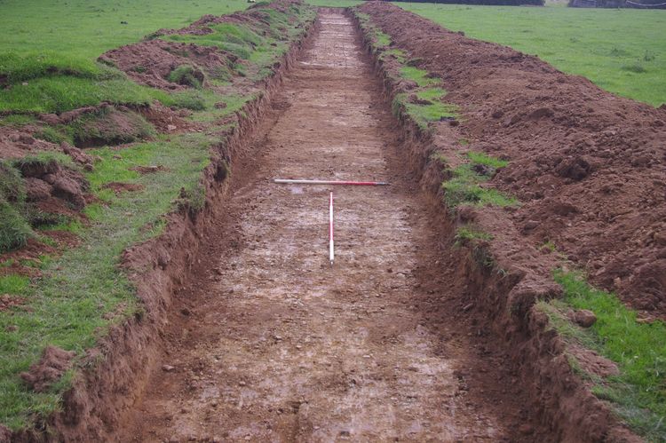 Thumbnail of A shot of Trench 02; looking east-north-east (1m and 2m scales).