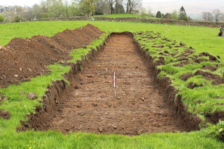 preconst1-516210: Images from an Archaeological Evaluation at Sedbergh School, Sedbergh, April 2023. Copyright:  Pre-Construct Archaeology Ltd Durham