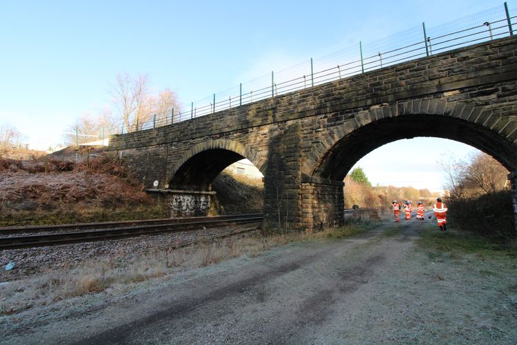 oxfordar2-528831: Images from a Historic Buildings Investigation and Recording at Wheatley's Overbridge (Transpennine Route Upgrade), Colliery Lane, Bradley, West Yorkshire, November 2023. Copyright:  Oxford Archaeology North