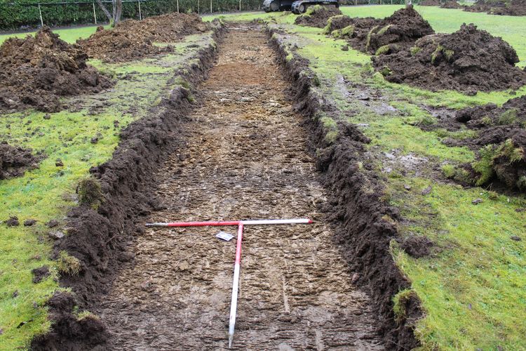 molanort1-501349: Digital Archive from an Archaeological Evaluation at Darsdale Nursing Home, Raunds, Northamptonshire, February 2021. Copyright:  MOLA Northampton