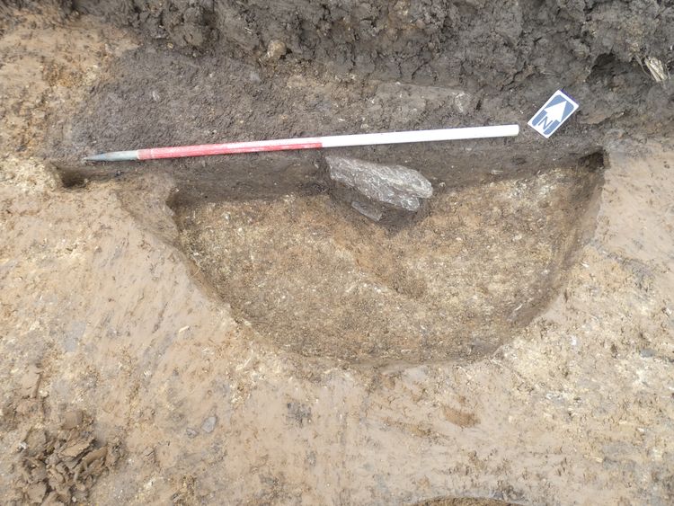 molanort1-501491: Digital Archive from an Archaeological Trial Trench Evaluation at Radstone Fields, Brackley, Northamptonshire, December 2020 - February 2021. Copyright:  MOLA Northampton