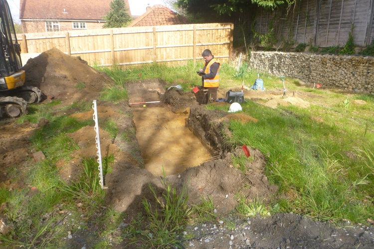 colchest3-533016: Digital Archive from an Archaeological Evaluation at Wheelers, Moor End Road, Moor End, Great Sampford, Essex, April 2025. Copyright:  Colchester Archaeological Trust