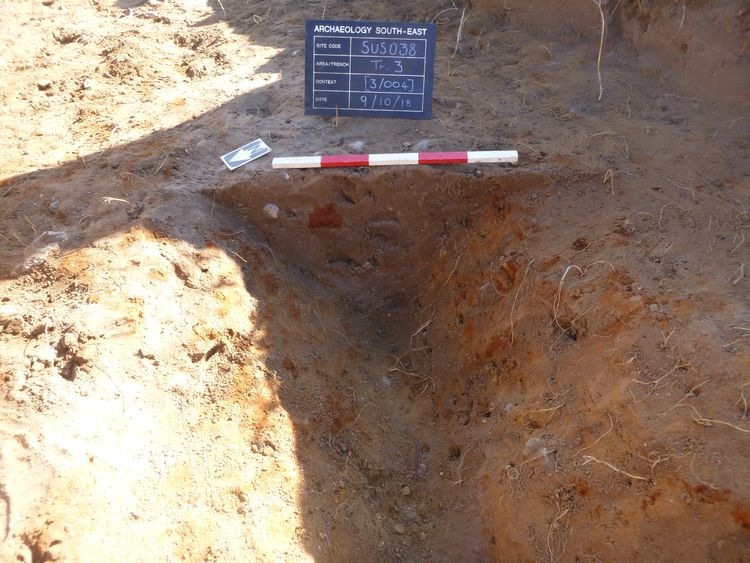 archaeol6-320733: Digital Archive from an Archaeological Evaluation at the Scole Roundabout, Diss, Suffolk, October 2018. Copyright:  Archaeology South-East