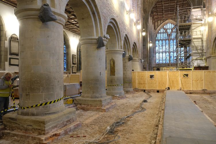urbanarc1-521183: Digital Archive from an Archaeological Watching Brief at Great Malvern Priory, Worcestershire, 2024. Copyright:  Urban Archaeology