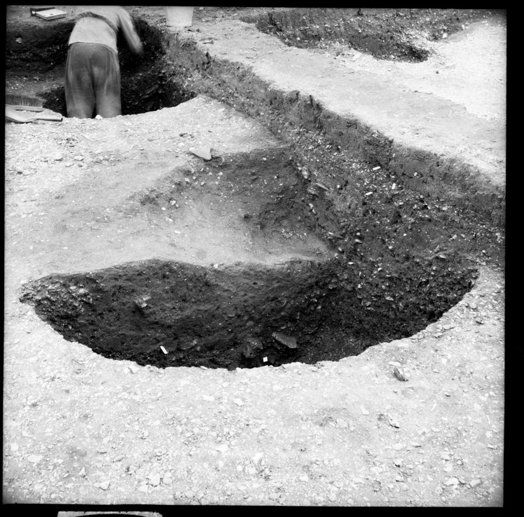 Thumbnail of 11-5 View looking NE of pits in trench AII with scale - 2