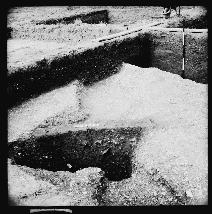Thumbnail of 16-4 View looking SW of trench IV with scale