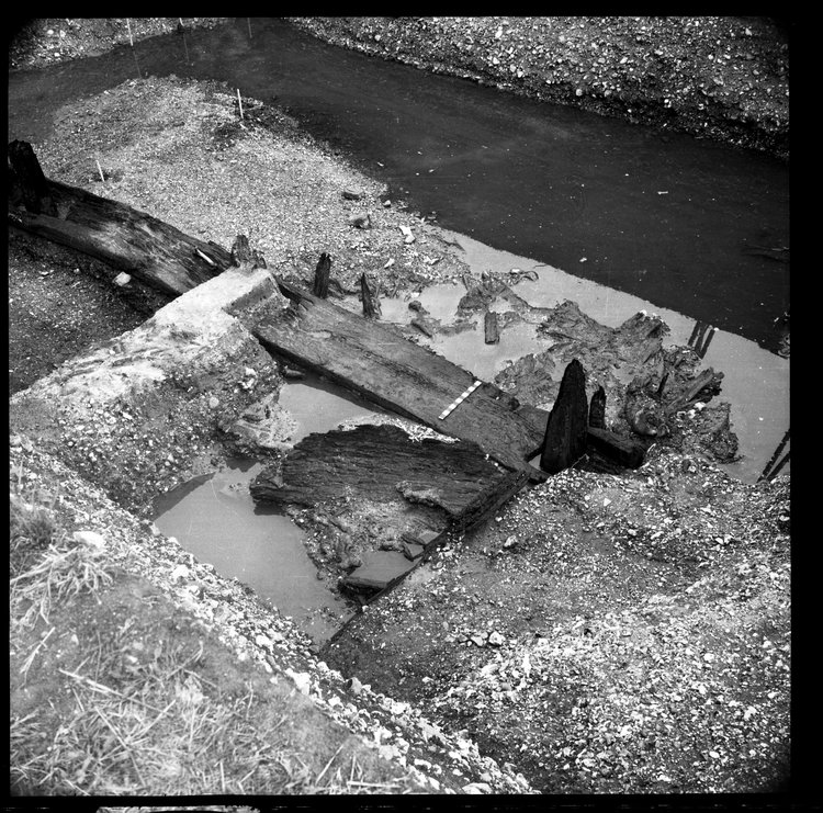 Thumbnail of 26-2 View looking S of Beam A in Great Ditch I with scale