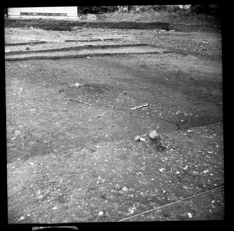Thumbnail of 36-1 View looking NE of feature in IDX before excavation with scale