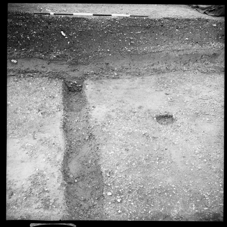 Thumbnail of 47-4 View looking W of beam slots in Great Ditch II middle section with scale