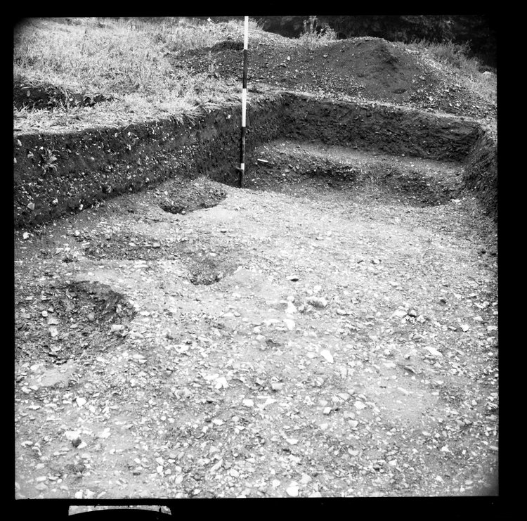 Thumbnail of 5-1 View looking W of foundation trench in PC III with scale