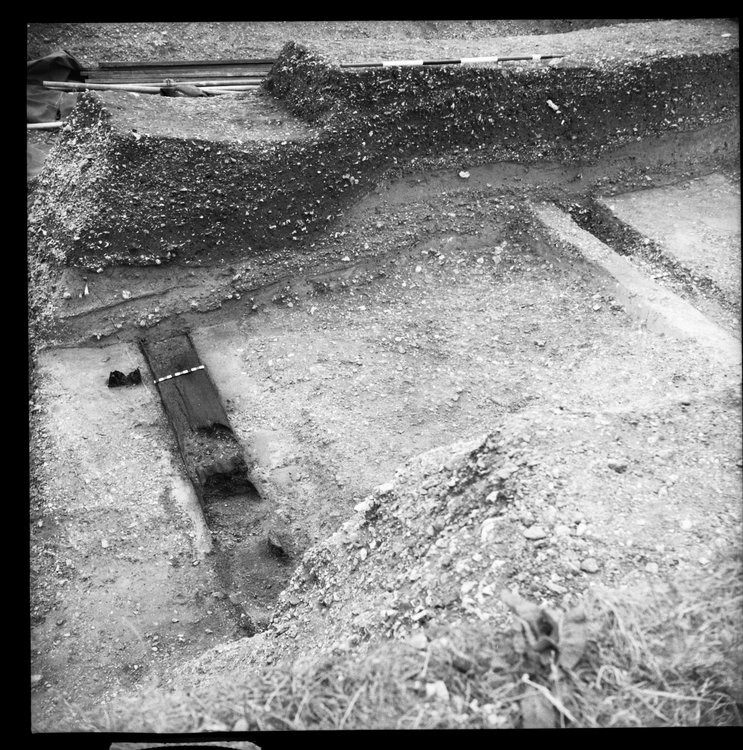 Thumbnail of 50-2 View looking NW of Beams B and C in Great Ditch II middle section with scale