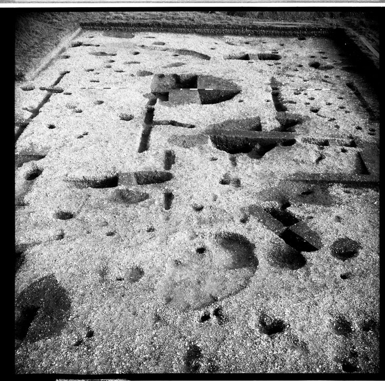 Thumbnail of 51-9 View looking NE of OD 1 fully excavated with scale