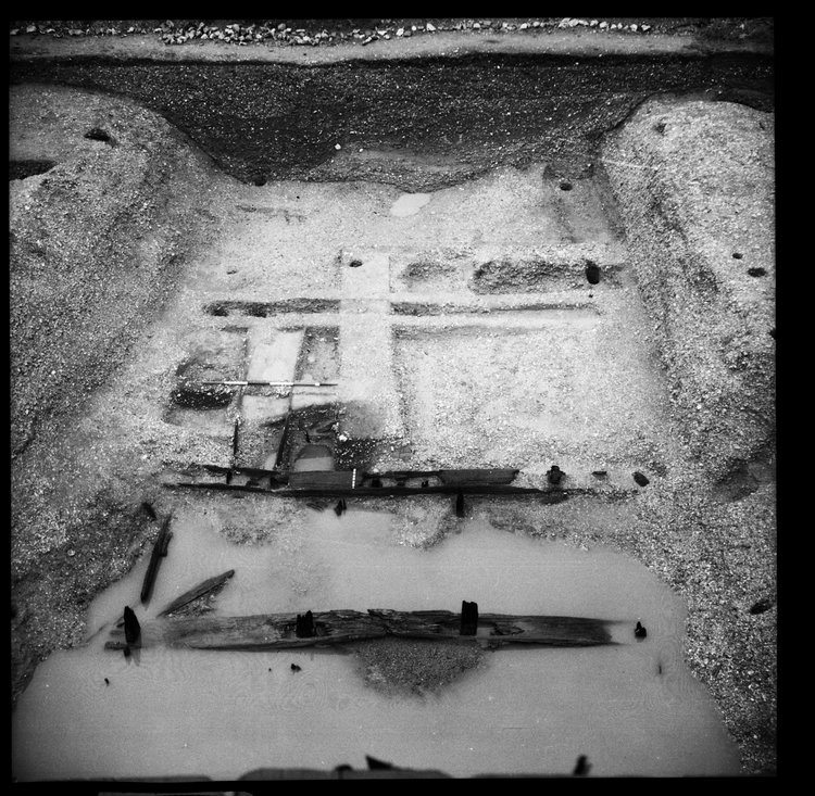 Thumbnail of 62-5 View looking N of GD II fully excavated with scale