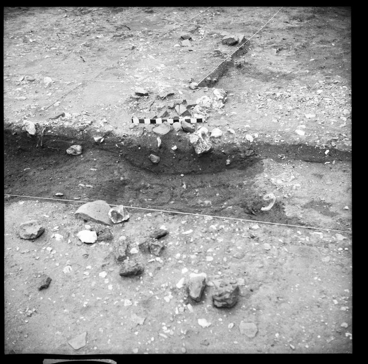 Thumbnail of 63-12 Close up of feature in unknown trench, possibly IDX with scale