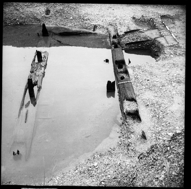 Thumbnail of 68-4 View looking W of Beams A and B in GD II with scale