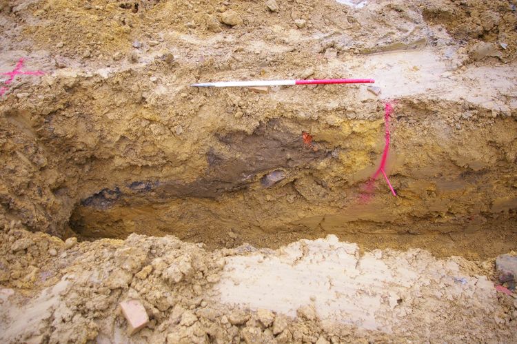 universi1-145681: Image Archive from an Archaeological Watching Brief at the Former Companions Public House, Hallwood Road, Kettering, Northamptonshire, November 2012. Copyright:  University of Leicester Archaeological Services