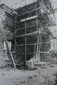 Thumbnail of 1968 black and white photograph of South Wing of West Front, showing standing building with scaffolding.