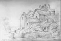 Thumbnail of 1833 pencil sketch by G. Nicholson, showing Manor Lane Cottages.