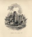 Thumbnail of c.1860 etching by H. Warren and H. Adlard, showing ruins of buildings at South Range as it appeared before 1793.