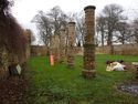 Thumbnail of The west court seen from the south-west corner, with the piers of the hay shed / coach house