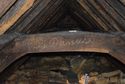 Thumbnail of Chalk inscription on the west face of truss 2: “Watch and pray” and “Danger”
