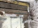 Thumbnail of North bay. Forged iron strap hinge on entrance door. Facing NW