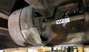 Thumbnail of Belt-drive pulley wheels on the westernmost counter shaft. The RH wheel is laminatedwood, LH wheel cast-iron. Facing NW