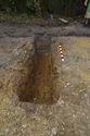 Thumbnail of Post excavation shot of Trench 2, viewed from the West North West. 1x1m scale