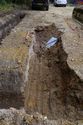 Thumbnail of Post excavation shot of Trench 2, viewed from the North East. 1x1m scale