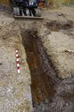 Thumbnail of Post excavation shot of Trench 9, viewed from the South East. 1x1m scale