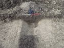 Thumbnail of View to NW trench 2 S.201 ditch [206] & posthole [207] 1x1m scale
