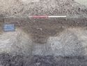 Thumbnail of View to NE trench 7 S.700 ditches [703] & [706] 1x1m scale