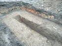 Thumbnail of South-west facing shot of trench 2 taken during archaeological evaluations at 28 Hill Cottagges (2m x 1m scale)