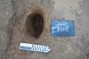 Thumbnail of Post-Excavation shot of posthole [1209] (0.2m scale)
