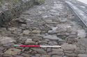 Thumbnail of Rails and stone surface looking northwest