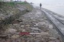 Thumbnail of Rails and stone surface looking northwest