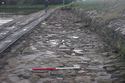 Thumbnail of Rails and stone surface looking southeast